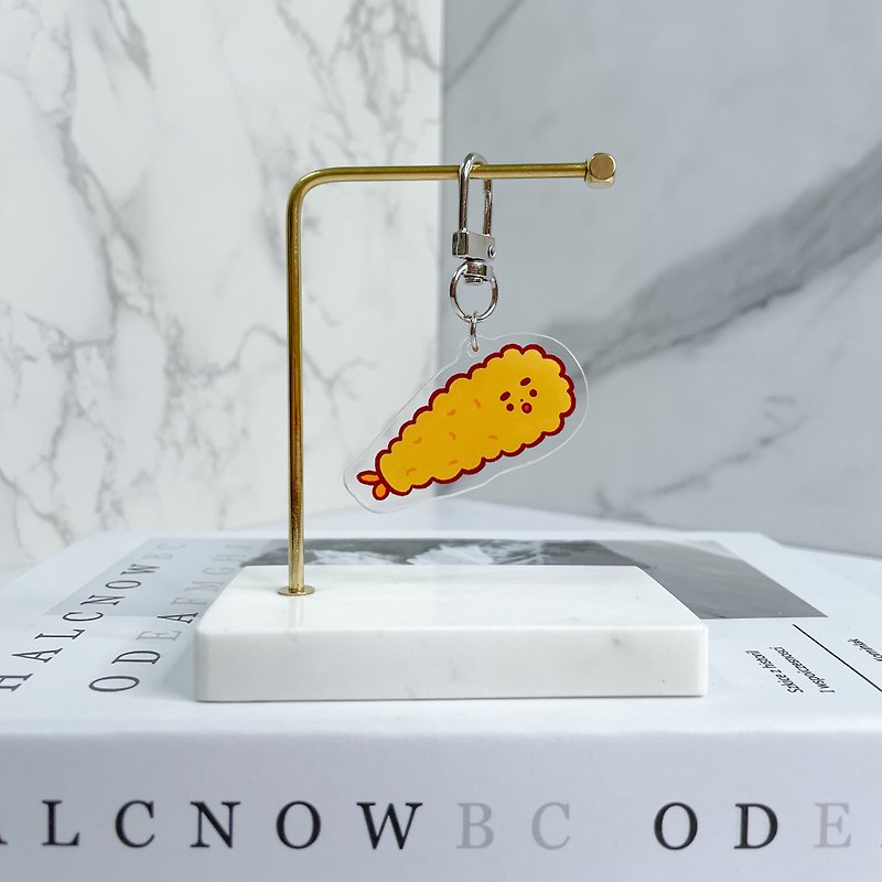 Acrylic Keychains - Fried shrimp Acrylic charm key ring