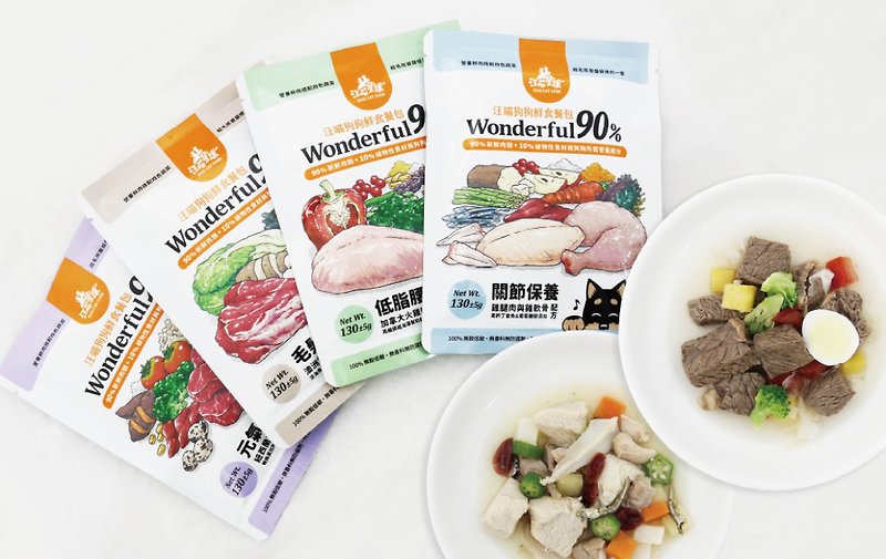 Wang Meow WONDERFUL 90％生鮮食品ミールパック犬用| Wang Meow Planet - ペットドライフード・缶詰 - 食材 ブルー