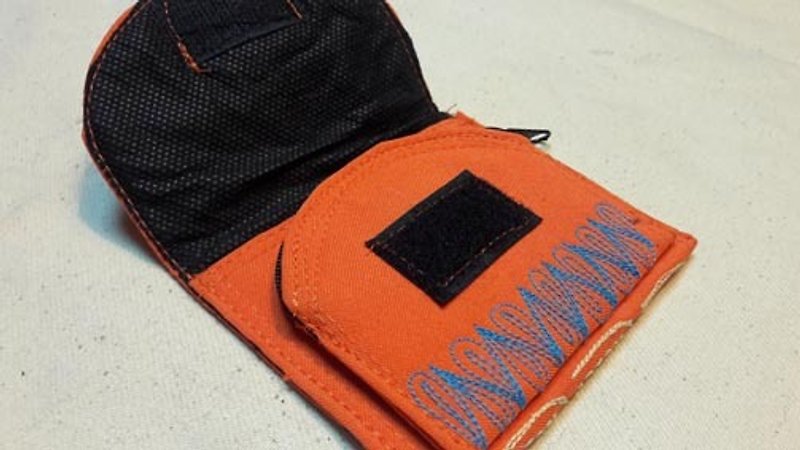 Peruvian alpaca handmade embroidery wallet / purse - Orange