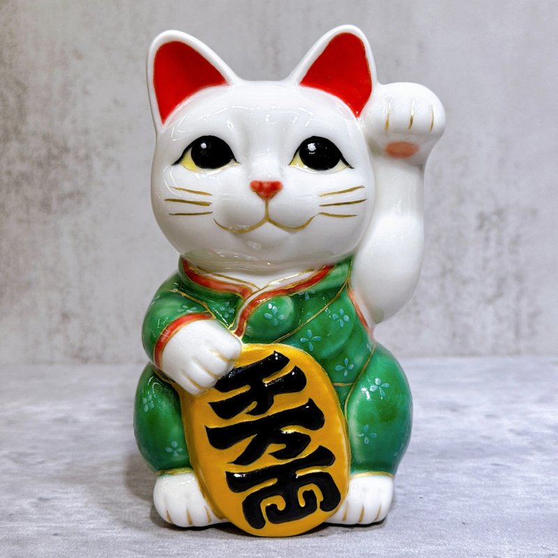 【富祿山祈】日本清水燒招財貓 | 仫繪 豐盛祈願 - 擺飾/家飾品 - 瓷 多色