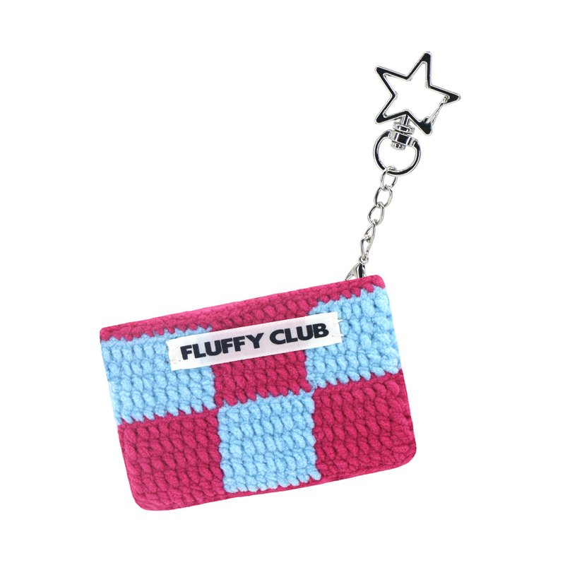 棋盤格編織卡夾 方格紋零錢包 - 錢包/皮夾/長短夾 - 繡線 多色