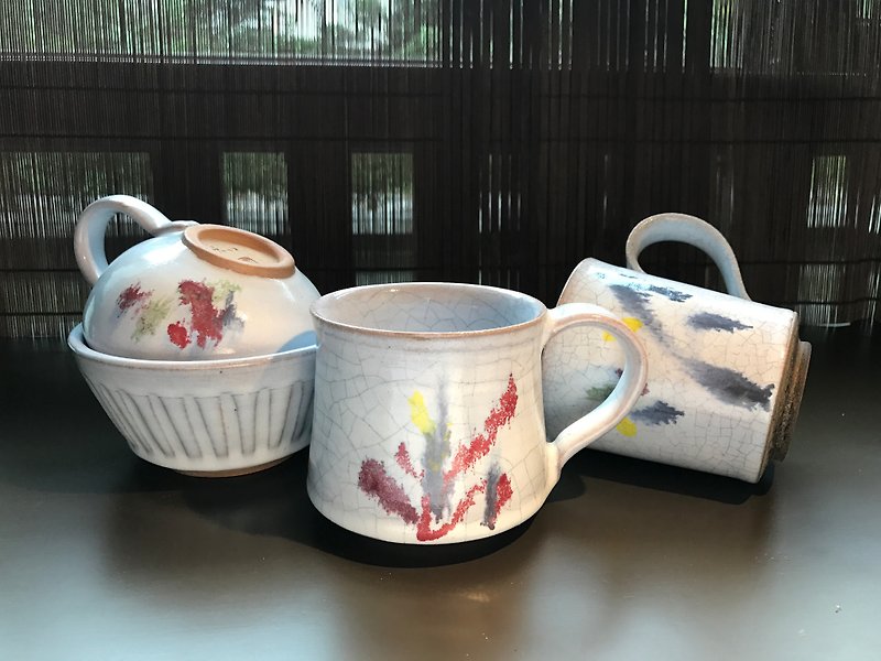 Ice color series - cups - แก้วมัค/แก้วกาแฟ - ดินเผา ขาว