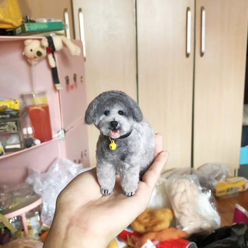 客製化逼真犬 羊毛氈 泰迪 寵物 娃娃 定製 手工 狗狗猫咪  140 - 貓/狗玩具 - 羊毛 多色