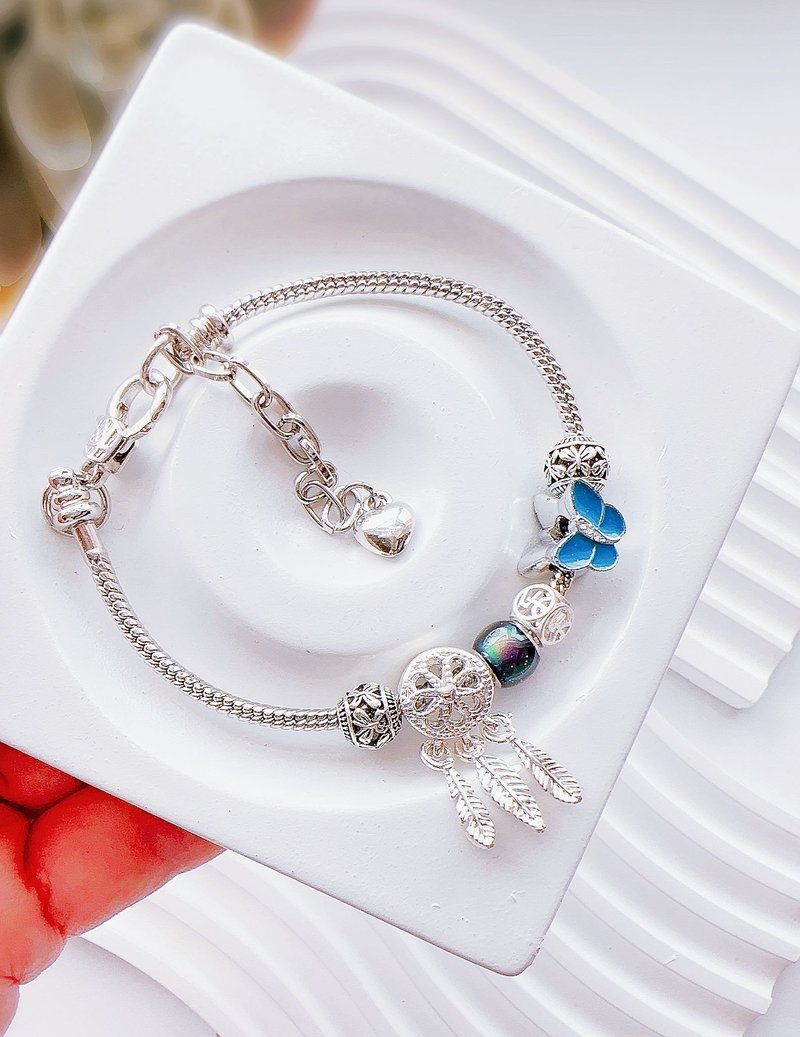 Dangle Charms & Temperature Sensing Color Bead Bracelet - 手鍊/手環 - 純銀 銀色