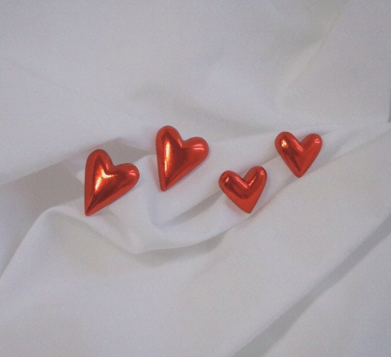 925 Silver heart color earring C.E 303 - 耳環/耳夾 - 其他金屬 銀色