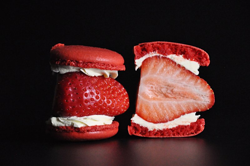 米夏法式甜點/法式草莓馬卡龍/6顆入 - 蛋糕/甜點 - 其他材質 紅色