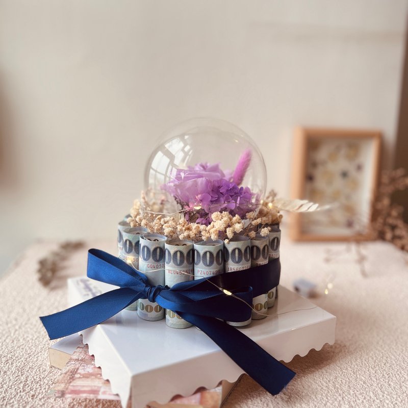 鈔票永生花蛋糕客製化下單區-有錢花-商品不含鈔票需自行放入 - 乾燥花/永生花 - 植物．花 