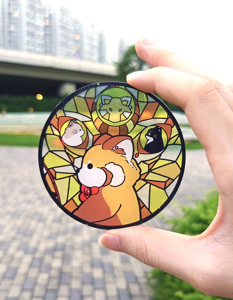 Red Panda Museum | Translucent color window coaster - Other - Plastic Black