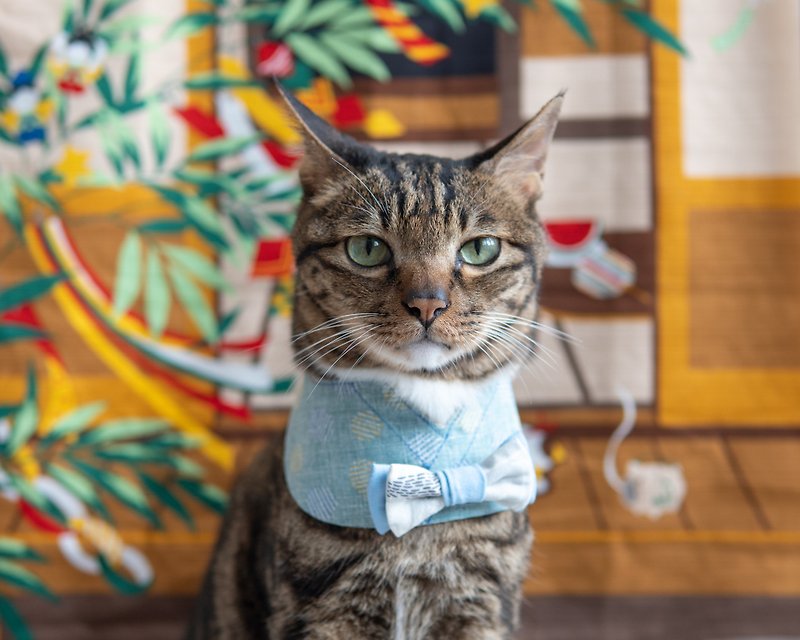 【浴衣・ゆかた】ペットスカーフ、よだれかけ、猫・犬夏まつり-ウォーターセーリングボート