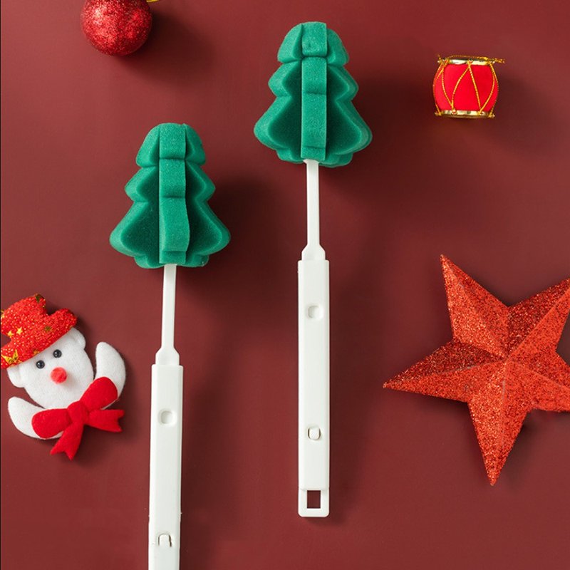 【OMORY】Retractable Christmas tree sponge cleaning cup brush - อื่นๆ - ฟองน้ำ 