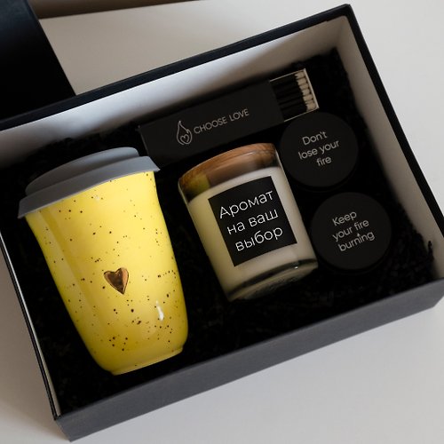 Ceramic travel mugs set, candle gift set, aroma gift set, Mug with lid  ceramic - Shop Soul in Ceramic Pottery & Ceramics - Pinkoi
