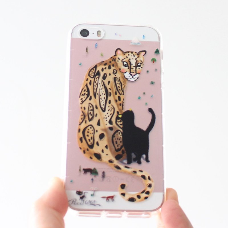 Leopard & black Cat phone case _ iPhone, Samsung, HTC, LG, Sony - Phone Cases - Silicone Khaki