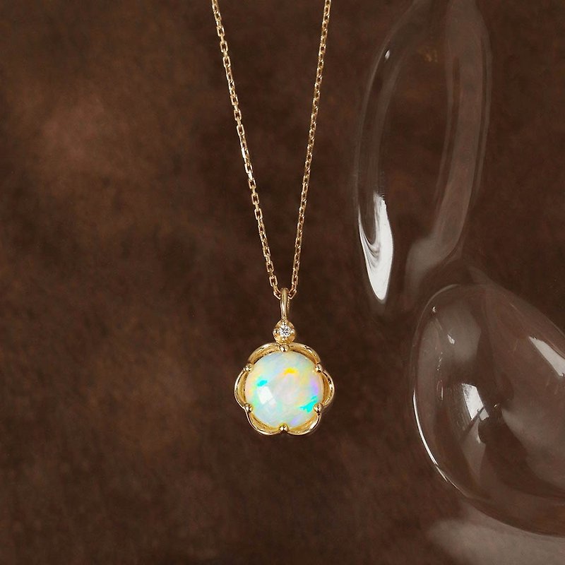 Visel bud opal necklace - สร้อยคอ - เครื่องประดับ สีทอง