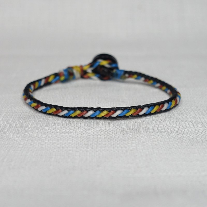 你的靴子裡有蛇│斜線款 手環 腳環│防水 蠟線 衝浪繩 幸運繩 - 手鍊/手環 - 防水材質 藍色