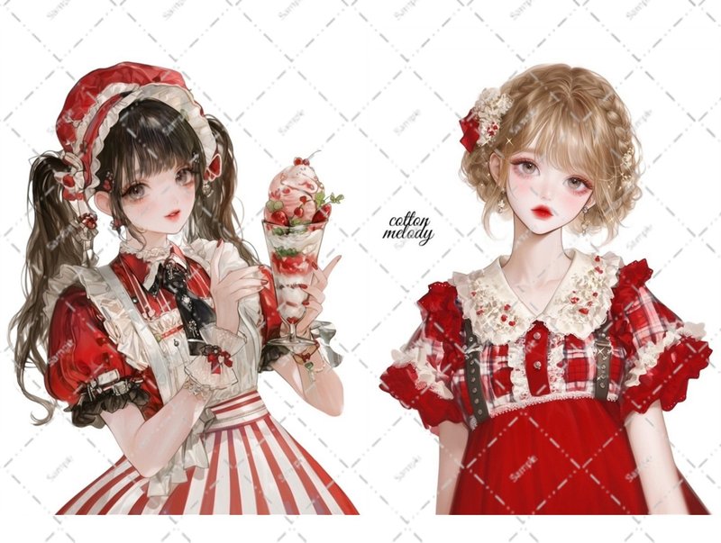 original sticker no.5669 人物ステッカー オリジナルステッカー 人物ステッカー 女の子ステッカー オリジナル人物ステッカー - 貼紙 - 紙 