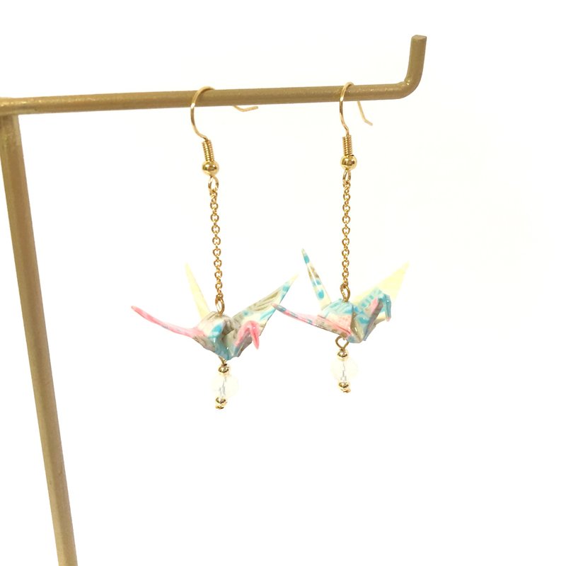 [SGS Inspection Passed] Japanese Origami Series Earrings - Paper Crane Style (Limited Color) - Earrings & Clip-ons - Paper Multicolor