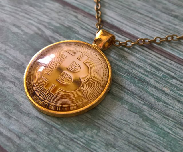 ペンダントビットコインネックレス25mmカボションクリプトペンダント