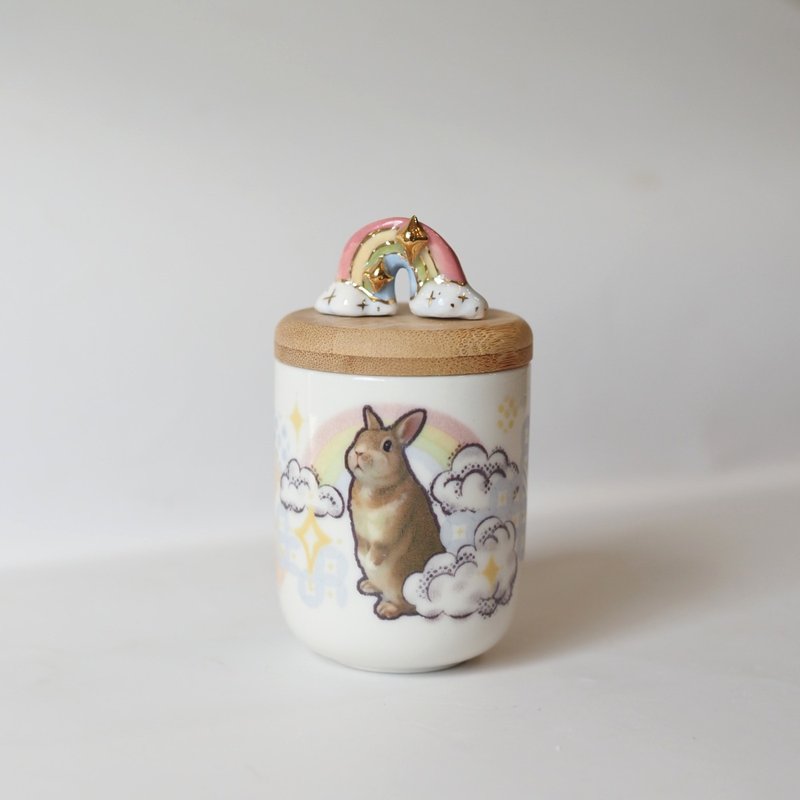 Custom basic pet on porcelain Ashes jar urn ,  dog, cat, bunny - Other - Porcelain Multicolor