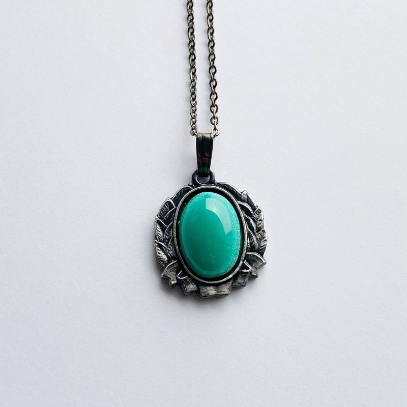 月桂樹【Jade】七宝焼のペンダント 純銀張七宝 - 項鍊 - 其他材質 綠色