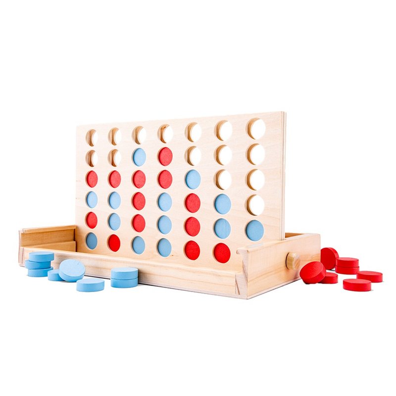 [Netherlands New Classic Toys] Wooden classic four-piece/four-in-a-row game-10808 - ของเล่นเด็ก - ไม้ 