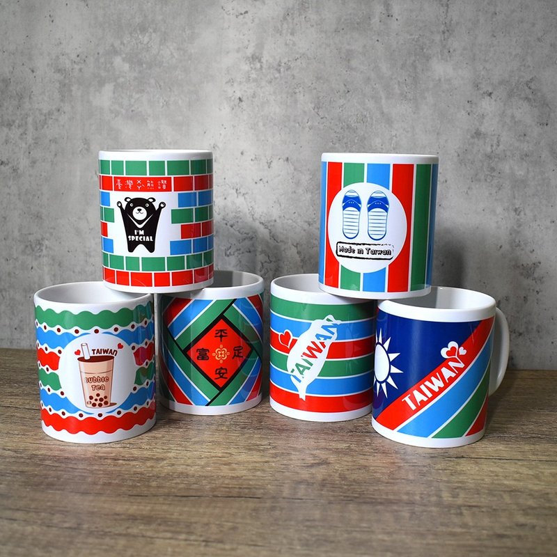 【Tonglu】Ganzhi style mug 6 pieces - Mugs - Porcelain Red