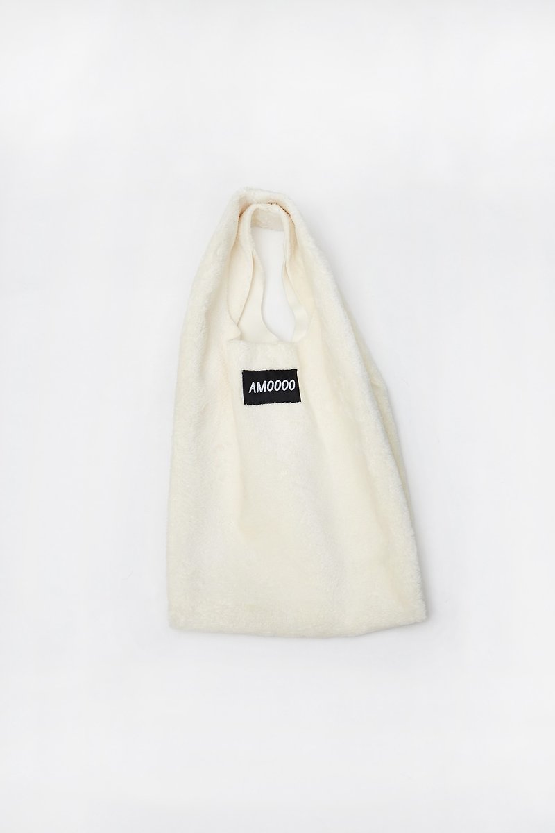AM0000 |||   白 色絨毛  法奇二世 小手袋  人造皮草 - 手袋/手提袋 - 聚酯纖維 白色