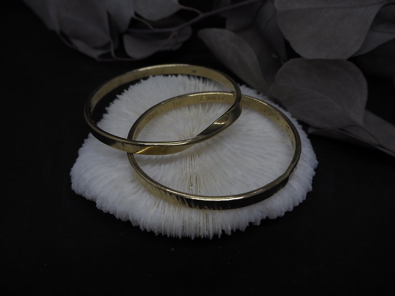[Customized] Bronze bracelet single ring - Bracelets - Copper & Brass Gold
