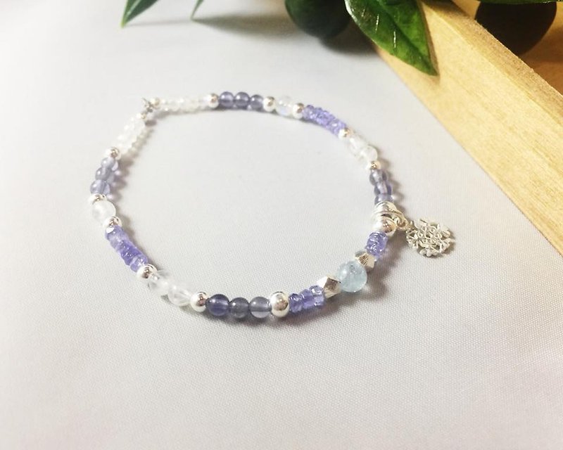 MH sterling silver natural stone custom series _ in the cloud _ Dan Quan Shi - Bracelets - Gemstone Purple