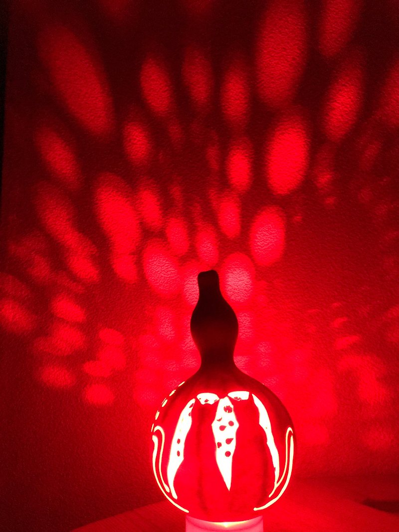 ひょうたんランプ 花火見上げ猫モチーフ - 照明・ランプ - その他の素材 多色