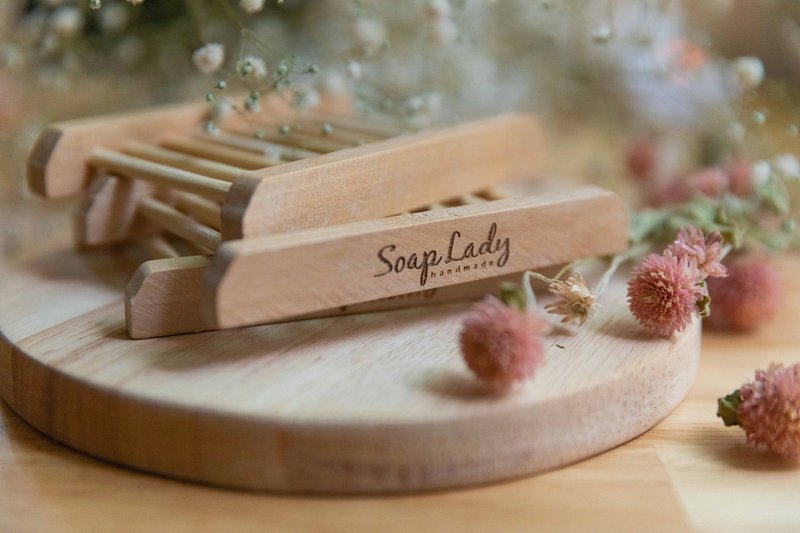 wooden soap dish natural style - อุปกรณ์ห้องน้ำ - ไม้ สีนำ้ตาล