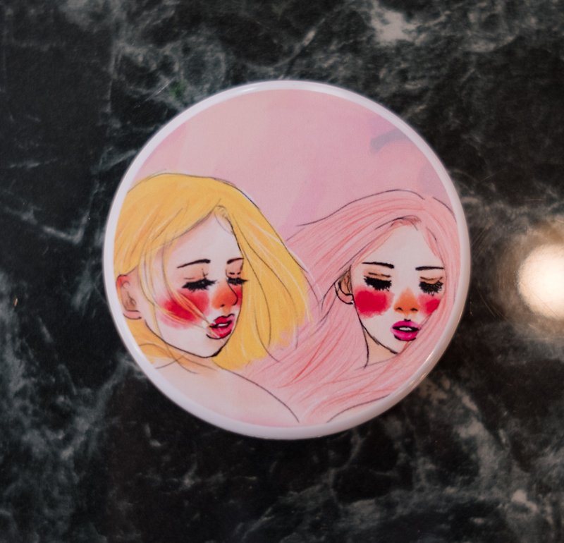 You & Me pocket mirror - Makeup Brushes - Plastic Pink