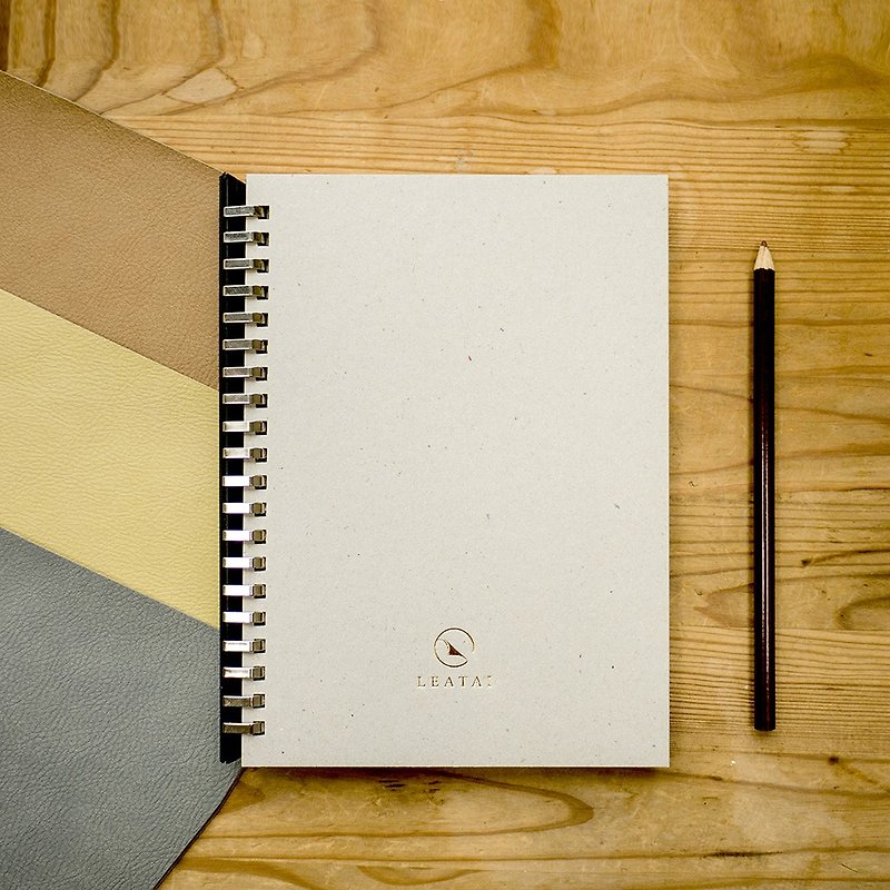Serene。A5 Removable Binder Notebook with Plastic Slide - สมุดบันทึก/สมุดปฏิทิน - กระดาษ สีเทา