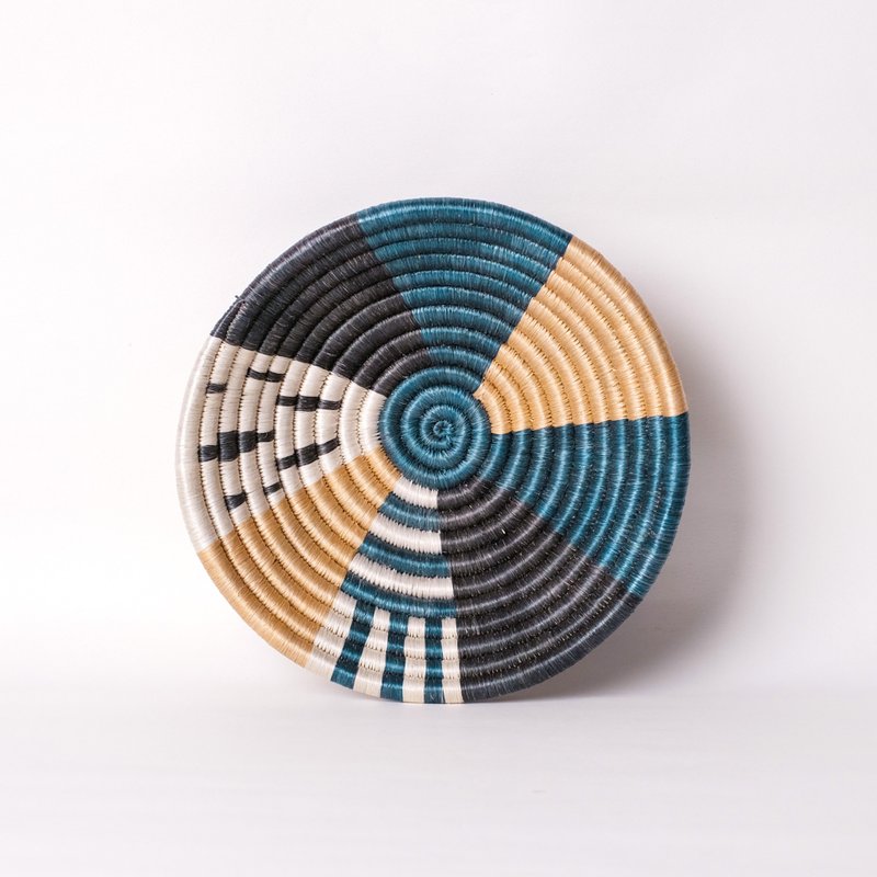 香草編織盤 - A60 - 18cm - 盧安達 - 層架/置物架/置物籃 - 環保材質 藍色