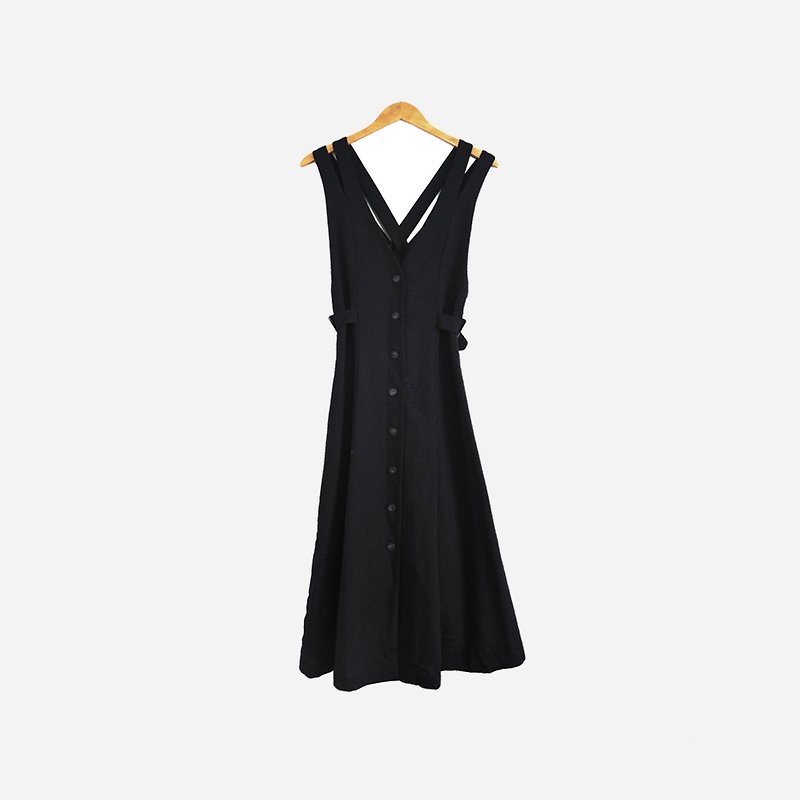Dislocation ancient / black cross harness dress no.595 - One Piece Dresses - Other Materials Black