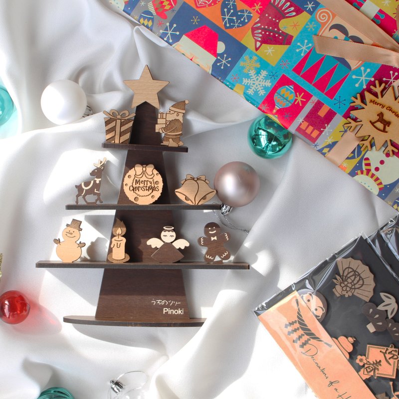 【12ヶ月set】毎月楽しめる季節飾り　うちのツリー　12か月セット　置物　壁掛け　２way　ハロウィン　クリスマス　正月 - 擺飾/家飾品 - 木頭 咖啡色