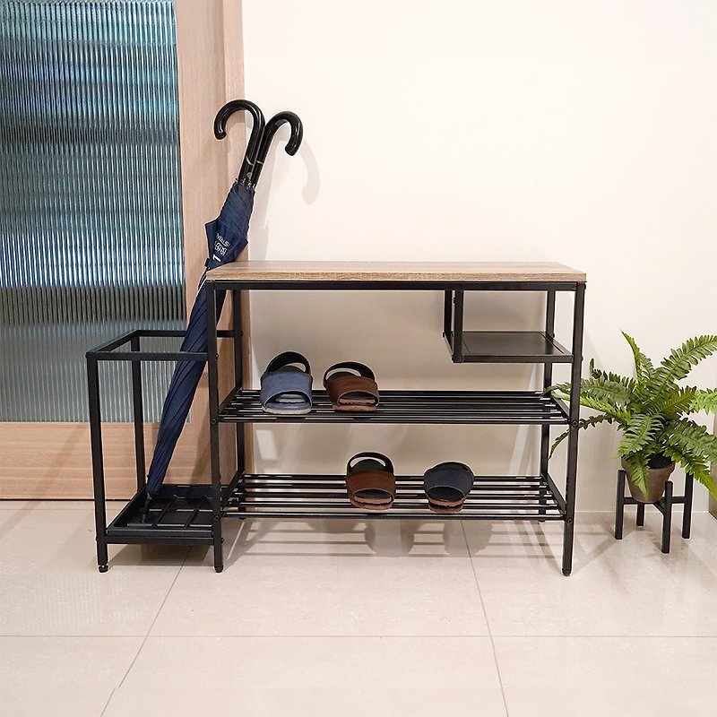 [Exclusive product] Umbrella shoe rack set/shoe wearing chair - 2 colors available - Storage - Wood Khaki