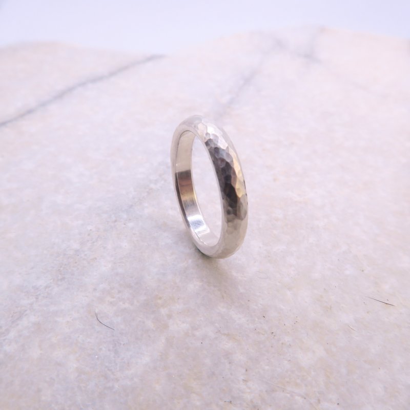 Sterling silver forged ring - water ripple arc thick version - about 3mm wide and 2mm thick - Couples' Rings - Other Metals Silver