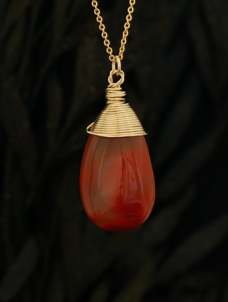 14K GF 南紅瑪瑙項鍊 SR-04 ( South Red Agate Necklace ) - 項鍊 - 寶石 