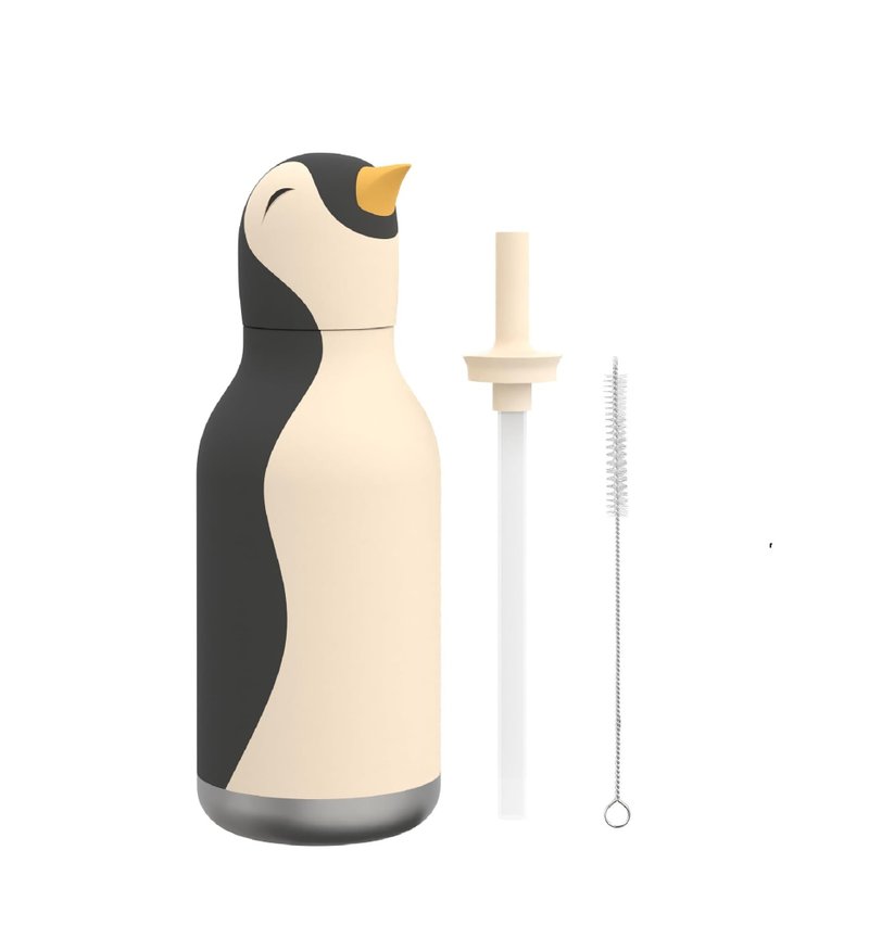 Asobu Beastie 463ml Double-walled Stainless steel Bottle-Penguin - กระติกน้ำ - สแตนเลส ขาว