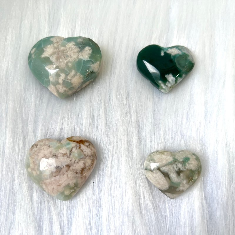綠櫻花瑪瑙心心 | 水晶 | 水晶擺件 - 擺飾/家飾品 - 水晶 綠色