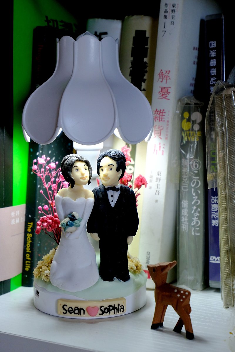 Customized night light, provide photo customized character modeling, one-of-a-kind home furnishings (only send to Hong Kong) - โคมไฟ - ดินเหนียว 