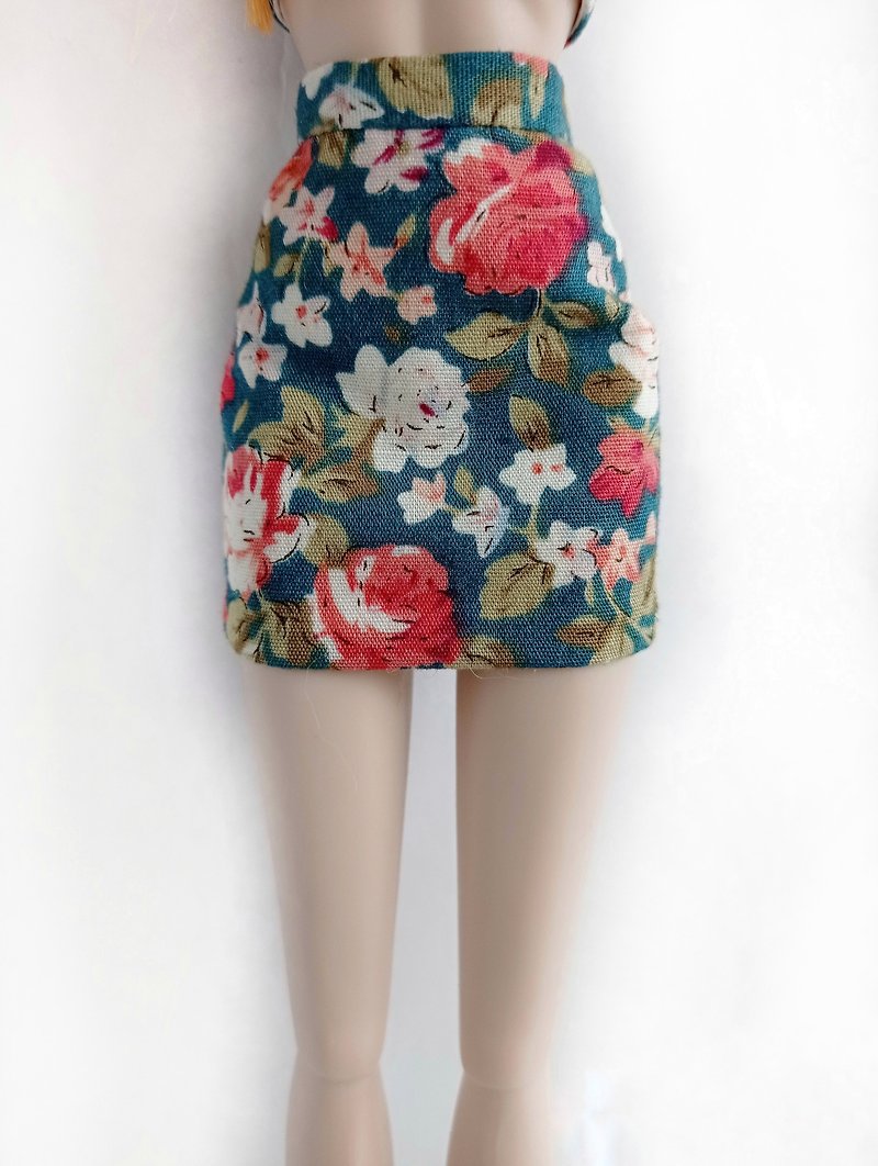 La-la-lamb Floral print tight miniskirt for Fashion Royalty FR2 12 inch dolls