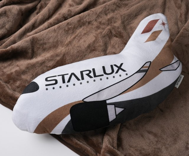 STARLUX | 飛行機型クッションになるブランケット ブラウン×ベージュ 