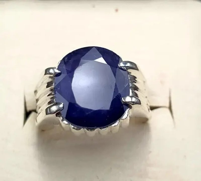Mens Sapphire Ring Natural 8ct Sapphire Ring For Men Sapphire Sterling Silver - General Rings - Gemstone Blue