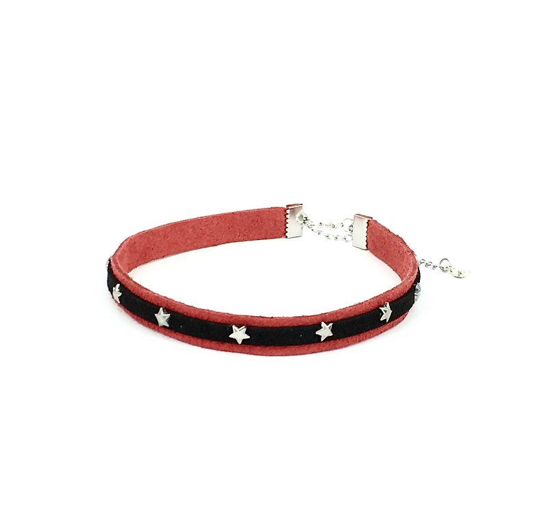 Red and black star necklace - สร้อยคอ - วัสดุอื่นๆ สีแดง