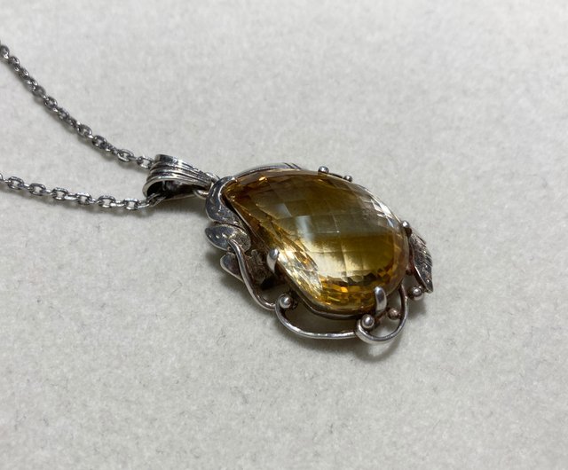 Natural Citrine Pendant Sterling Silver offers 925 , Handmade