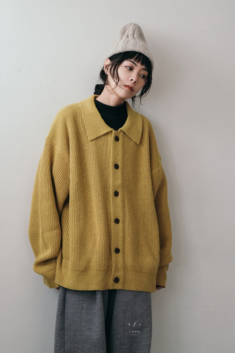 Mocha Unisex Knitted Jacket - 3 Colors - Mocha Yellow - Women's Sweaters - Other Man-Made Fibers Yellow