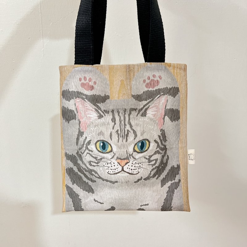 [Ready stock] Cat small handbag_belly exposed style lying on the stomach - Handbags & Totes - Cotton & Hemp 