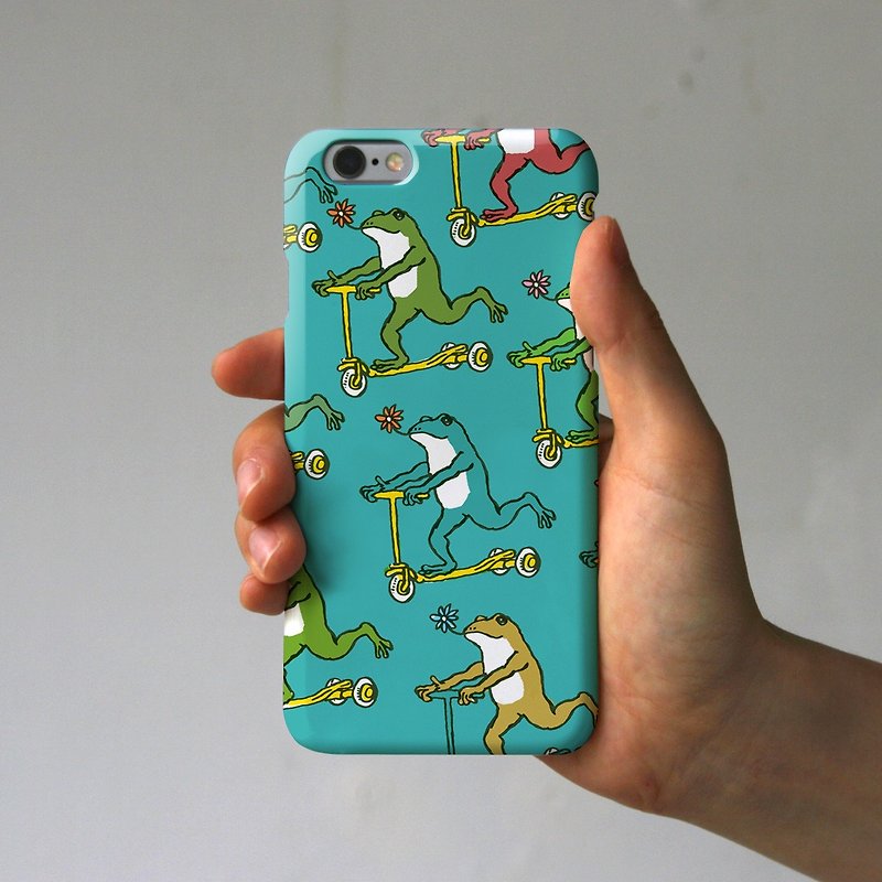 iPhone case frogs blue green