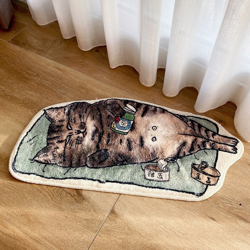 Lazy cat lamb fleece carpet floor mat - พรมปูพื้น - เส้นใยสังเคราะห์ สีเขียว